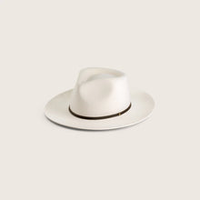 Load image into Gallery viewer, Bone coloured hat with dark brown band
