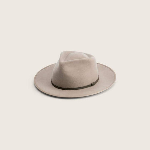 Cream coloured hat with brown band