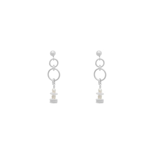 Freshwater pearl & silver earrings