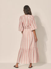Load image into Gallery viewer, Pink &amp; white striped skirt on model
