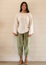 Load image into Gallery viewer, Nadia L/S Hessian Top - Natural White
