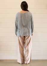 Load image into Gallery viewer, Nadia L/S Hessian Top - Slate
