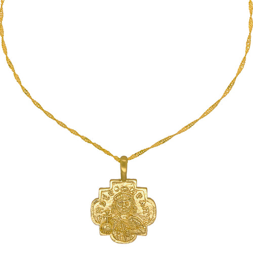 Gold amulet style necklace pendant