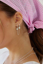 Load image into Gallery viewer, Double hoop silver earrings with plain charms
