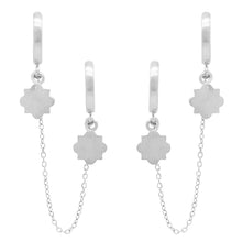 Load image into Gallery viewer, Double hoop silver earrings with plain charms
