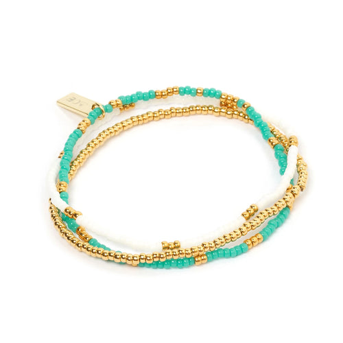 Turquoise coloured beaded bracelet