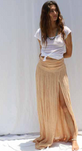 Load image into Gallery viewer, Golden maxi skirt on model
