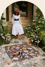 Load image into Gallery viewer, Nightshade floral picnic rug staged
